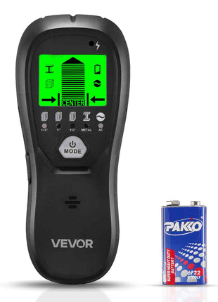 Stud Finder Wall Scanner, 5 in 1, Electronic Wall Stud Detector with Smart Sensor, High-Definition LCD Display and Audio Alarm, for the Center and Edge of Metal, AC Wire, Joists, Pipes, Black