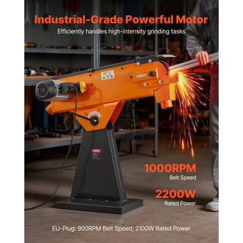 3" x 79" Belt Grinder Sander, 2200W 1000RPM Industrial-Grade Grinding Sanding Machine with 0° - 45° Adjustable Angle & Dust Collection Port for Professional Woodworking Metalworking, 230V