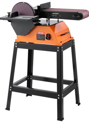 Professional Belt Sander with Stand, 9" Disc & 6" x 48" Belt Sander Combo, 800W Sanding Machine with 0 - 45° Adjustable Worktable for Woodworking, Furniture Refinishing, Knife Sharpening