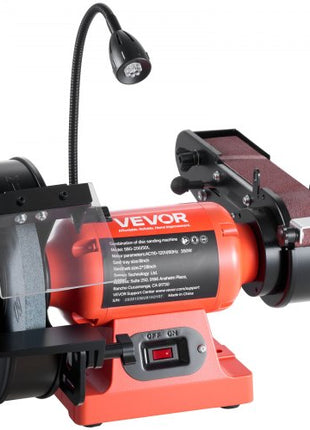 8" Bench Grinder & 2" x 28" Belt Sander Combo, 350W Professional Grinding Sanding Machine with LED Work Light & Protective Eye Shield for Metalworking, Woodworking, Knife Sharpening