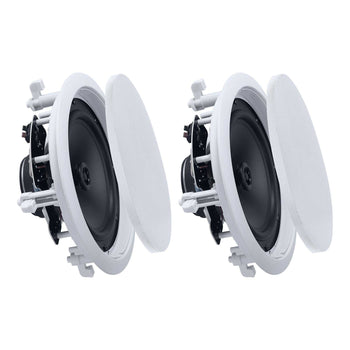 In Ceiling Speakers, 8", In-Ceiling & In-Wall Speaker System, Hi-Fi Sound, 150W Peak, 2-Way Flush Mount Speakers, for Damp Humid Placement, Home Theater, Living Room, or Covered Patio, 1 Pair