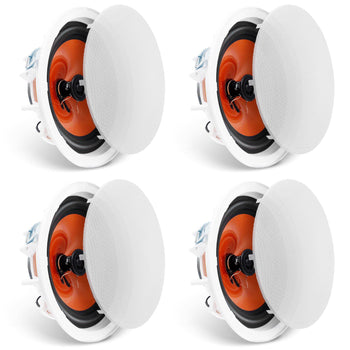 4 PCs 8 Inch in Ceiling Speakers, 100-Watts, Flush Mount Ceiling & in-Wall Speakers System with 8ΩImpedance 89dB Sensitivity, for Home Kitchen Living Room Bedroom or Covered Outdoor Porches