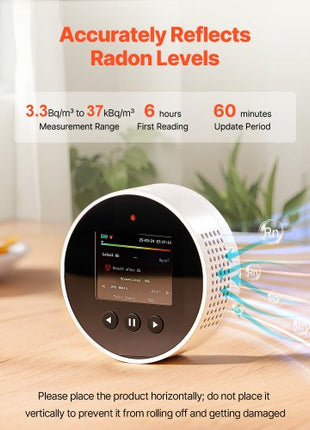 Radon Air Quality Meter Detector for Home 3.3Bq/m³ to 37kBq/m³ Battery Powered