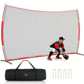 Barricade Backstop Net, 20x10 ft Ball Sports Barrier Netting, Portable Practice Equipment with Carry Bag, Protection Screen for Baseball Softball Lacrosse Soccer Hockey Training, for Backyard