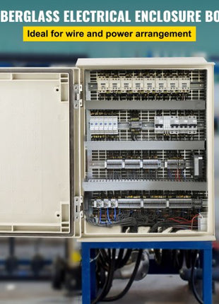NEMA Steel Enclosure, 16 x 12 x 8\'\' NEMA 4X Fiberglass Electrical Box, IP66 Waterproof & Dustproof, Outdoor/Indoor Electrical Junction Box, with Mounting Plate(40 x 30 x 20 cm)