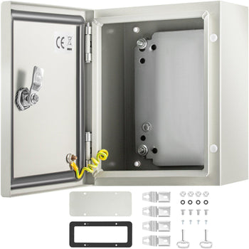 NEMA Metal Case, 10 x 8 x 6'' NEMA 4X Metal Electric Enclosure, IP66 Water & Dust Resistant, Suitable for Both Outdoor & Indoor Use, Includes Mounting Plate