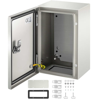 NEMA Steel Enclosure 12×8×6,NEMA 4X Steel Electrical Box,IP66 Waterproof & Dustproof,Outdoor/Indoor Electrical Junction Box,with Mounting Plate