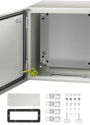 NEMA Steel Enclosure, 12 x 12 x 8\'\' NEMA 4X Steel Electrical Box, IP66 Waterproof & Dustproof, Outdoor/Indoor Electrical Junction Box, with Mounting Plate