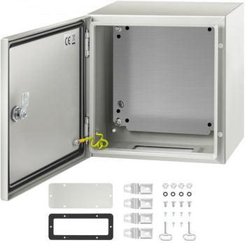 NEMA Steel Enclosure, 12 x 12 x 8\'\' NEMA 4X Steel Electrical Box, IP66 Waterproof & Dustproof, Outdoor/Indoor Electrical Junction Box, with Mounting Plate