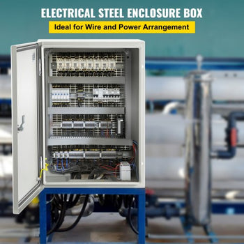 Carbon Steel Electrical Box, 16x12x6 inches, Hinged Cover, IP66 Waterproof & Dust Resistant, Suitable for Outdoor Use, Includes Mounting Plate