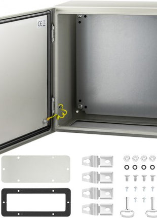 NEMA Steel Enclosure, 16 x 16 x 8\'\' NEMA 4X Steel Electrical Box, IP66 Waterproof & Dustproof, Outdoor/Indoor Electrical Junction Box, with Mounting Plate