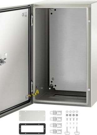 NEMA Steel Enclosure, 20 x 12 x 10\'\' NEMA 4X Steel Electrical Box, IP66 Waterproof & Dustproof, Outdoor/Indoor Electrical Junction Box, with Mounting Plate
