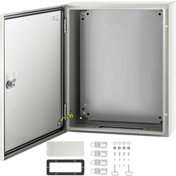 NEMA Steel Case, 20x16x6'' NEMA 4X Metal Electric Enclosure, IP66 Water & Dust Resistant, Suitable for Both Outdoor/Indoor Use, Includes Mounting Plate