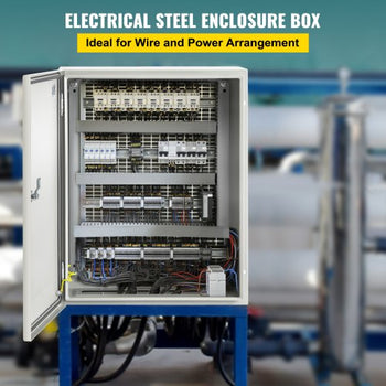 NEMA Steel Case, 20x16x8'' NEMA 4X Metal Electric Enclosure, IP66 Water & Dust Resistant, Suitable for Both Outdoor & Indoor Use, Includes Mounting Plate