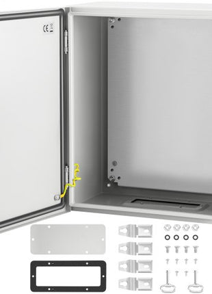 NEMA Steel Enclosure, 20 x 16 x 10\'\' NEMA 4X Steel Electrical Box, IP66 Waterproof & Dustproof, Outdoor/Indoor Electrical Junction Box, with Mounting Plate