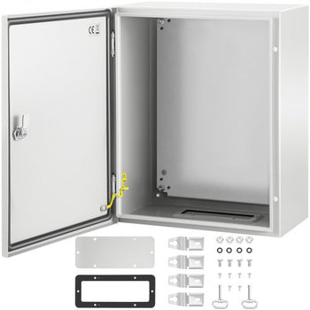 NEMA Steel Enclosure, 20 x 16 x 10\'\' NEMA 4X Steel Electrical Box, IP66 Waterproof & Dustproof, Outdoor/Indoor Electrical Junction Box, with Mounting Plate