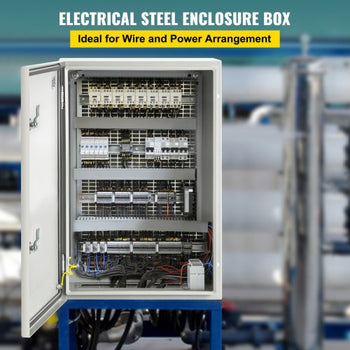 NEMA Steel Enclosure, 24 x 16 x 10\'\' NEMA 4X Steel Electrical Box, IP66 Waterproof & Dustproof, Outdoor/Indoor Electrical Junction Box, with Mounting Plate