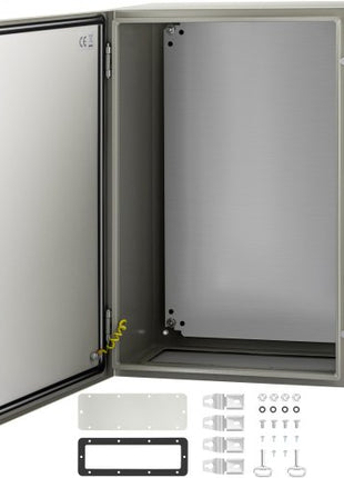 NEMA Steel Enclosure, 24 x 16 x 10\'\' NEMA 4X Steel Electrical Box, IP66 Waterproof & Dustproof, Outdoor/Indoor Electrical Junction Box, with Mounting Plate