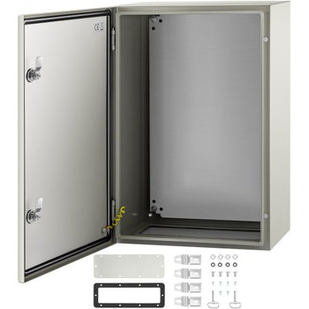 NEMA Steel Enclosure, 24 x 16 x 10\'\' NEMA 4X Steel Electrical Box, IP66 Waterproof & Dustproof, Outdoor/Indoor Electrical Junction Box, with Mounting Plate