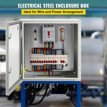 NEMA Steel Case, 24x24x8'' NEMA 4X Metal Electric Enclosure, IP66 Water & Dust Resistant, Suitable for Both Outdoor & Indoor Use, Includes Mounting Plate