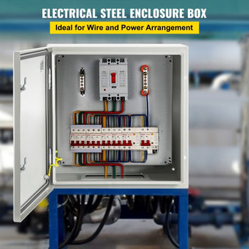 NEMA Metal Case, 24x24x12'' NEMA 4X Metal Electric Enclosure, IP66 Water & Dust Resistant, Suitable for Both Outdoor & Indoor Use, Includes Mounting Plate