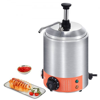 Electric Cheese Dispenser with Pump, 2.3 Qt Commercial Hot Fudge Warmer, Stainless Steel Pump Dispenser, 86-230? Temp Adjustable Nacho Cheese Sauce Warmer, for Hot Fudge Cheese Caramel