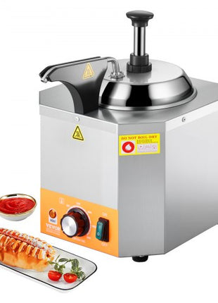 Electric Cheese Dispenser with Pump, 2.4L Commercial Hot Fudge Warmer, Stainless Steel Heated Pump Dispenser, 86-230? Temp Adjustable Nacho Cheese Sauce Warmer, for Hot Fudge Cheese Caramel