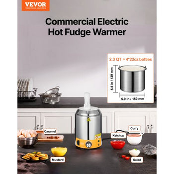 Electric Cheese Dispenser with Pump, 2.4L Commercial Hot Fudge Warmer, Plastic Pump Dispenser, 86-230? Temp Adjustable Nacho Cheese Sauce Warmer, for Hot Fudge Cheese Caramel