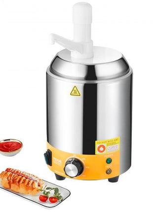 Electric Cheese Dispenser with Pump, 2.4L Commercial Hot Fudge Warmer, Plastic Pump Dispenser, 86-230? Temp Adjustable Nacho Cheese Sauce Warmer, for Hot Fudge Cheese Caramel