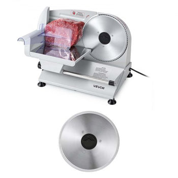 Meat Slicer, 7.5" Electric Deli Slicer with 2 SUS420 Blades & 0-0.6" Adjustable Thickness, 200W Home Food-Slicer for Frozen Meat, Ham, Baguett, Steak, UL Approved