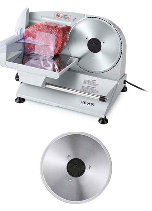 Meat Slicer, 7.5" Electric Deli Slicer with 2 SUS420 Blades & 0-0.6" Adjustable Thickness, 200W Home Food-Slicer for Frozen Meat, Ham, Baguett, Steak, UL Approved