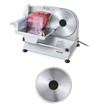 Meat Slicer, 7.5" Electric Deli Slicer with 2 SUS420 Blades & 0-0.6" Adjustable Thickness, 200W Home Food-Slicer for Frozen Meat, Ham, Baguett, Steak, UL Approved