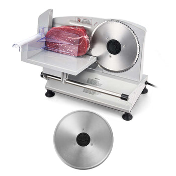 Meat Slicer, 6.7 inch 150W Electric Deli Slicer Machine with two SUS420 Blades,  0-0.6 inch Adjustable Thickness, ETL Certified Home Food-Slicer for Meat, Ham, Baguett, Steak, ETL Approved