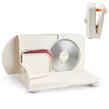 Meat Slicer, 6.7" Foldable Electric Cutter with Dual Security Lock, 0-0.59" Adjustable Thickness, Easy to Clean, 180W Home Food-Slicer for Frozen Meat, Ham, Baguett, Steak
