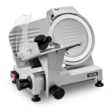Commercial Meat Slicer 300W Electric Cutter 8.7" Carbon Steel Blade, Food Slicer Machine with Removable Blade and Food Tray, 0-0.5" Adjustable Thickness ,for Frozen Meat, Ham, Baguett, Steak