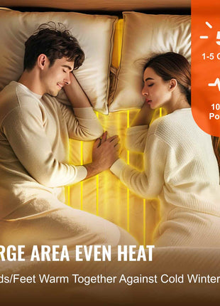 Heated Mattress Pad, 54 x 75 in, Full Size Electric Bed Warmer with 1-5 Heat Settings Control, 10-Hour Auto Shut Off, Machine-Wash Breathable Coral Fleece Heating Electric Mattress Sheets, White