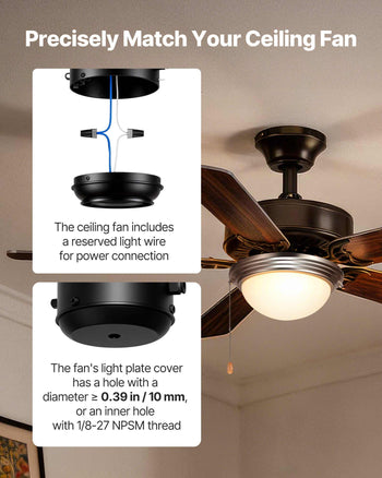 Ceiling Fan Light Kit, 750lm 3000K Fan Light Kit with Pull Chain, 2 LED Bulbs, Modern Replacement Fixture for Living Room, Dining Room, Bedroom, Frosted Milk Glass Shade Brushed Nickel Finish