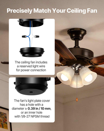 Ceiling Fan Light Kit, Three-Light 3000K 750lm Fan Light Kit with Pull Chain, Replacement Fixture for Living Room, Bedroom, Dining Room, Home Decor, Cloud White Glass & Brushed Nickel Finish