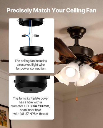 Ceiling Fan Light Kit, Four-Light 3000K 750lm Fan Light Kit with Pull Chain, Replacement Light Fixture for Living Room, Bedroom, Home Decor, Cloud White Glass Shade Brushed Nickel, Floral Shape