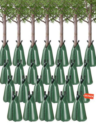 Tree Watering Bag, 25 Packs 20 Gallons Watering Bags for New Trees, 5-9 Hours Slow Release Refillable Tree Drip Irrigation Bags with Zipper, Durable Tree Watering System for Deep Root Targeting