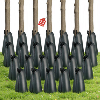 20 Gallon Tree Watering Bags, 25 Pack 3-4 Hours Slow Release Gator Bags for Trees, Heavy Duty PE Tree Drip Irrigation Bag with Zipper, Durable & Reusable Deep Root Shrub Watering Bag