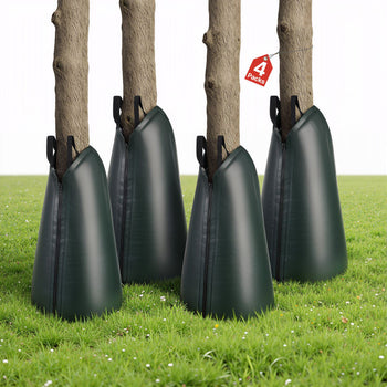 20 Gallon Tree Watering Bags, 4 Pack 3-4 Hours Slow Release Gator Bags for Trees, Heavy Duty PE Tree Drip Irrigation Bag with Zipper, Durable & Reusable Deep Root Shrub Watering Bag