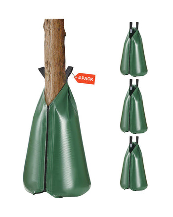 Tree Watering Bag, 4 Packs 20 Gallons Watering Bags for New Trees, 5-9 Hours Slow Release Refillable Tree Drip Irrigation Bags with Zipper, Durable Tree Watering System for Deep Root Targeting