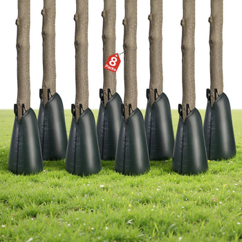 20 Gallon Tree Watering Bags, 8 Pack 3-4 Hours Slow Release Gator Bags for Trees, Heavy Duty PE Tree Drip Irrigation Bag with Zipper, Durable & Reusable Deep Root Shrub Watering Bag