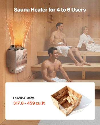 Sauna Heater, 9KW 240V Electric Sauna Stove, Dry Steam Bath Saunas Stove with Pre-Drilled Bracket, Fit 317.8 to 459 CU.FT Saunas Rooms, Steam Bath Stoves for Home, Commercial, Leisure Venues