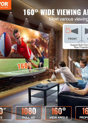Projector Screen with Stand 150inch Portable Movie Screen 16:9 4K HD Wide Angle Outdoor Projector Screen Stand Easy Assembly with Storage Bag for Home Theater Office Outdoor Use