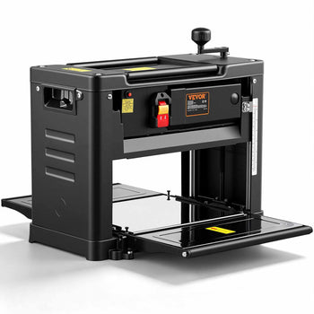 VEVOR 15-inch electric planer in sleek black metal, featuring adjustable depth settings and a compact design.