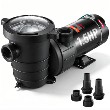 Swimming Pool Pump 1.5HP 115V 1100W, Single Speed Pumps for Above Ground, Powerful Pool Pumps with Strainer Filter Basket, 5280 GPH Max. Flow, Certification of ETL for Security