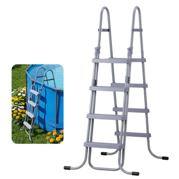 Above Ground Pool Ladder, 4-Step Steel A-Frame Swimming Pool Stairs for 52 in High Wall, 300 lbs Capacity Entry/Exit Steps with Secure Non-Slip Sturdy Wide Step, Easy Setup Outdoor, Gray