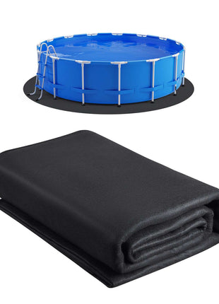 12ft Round Pool Liner Pad, Pool Liner Pad for Above Ground Swimming Pools, Extra-Thick Pool Mat, Prevents Punctures, Recycled Geotextile Material Underlayment Pad, Extend Liner Life